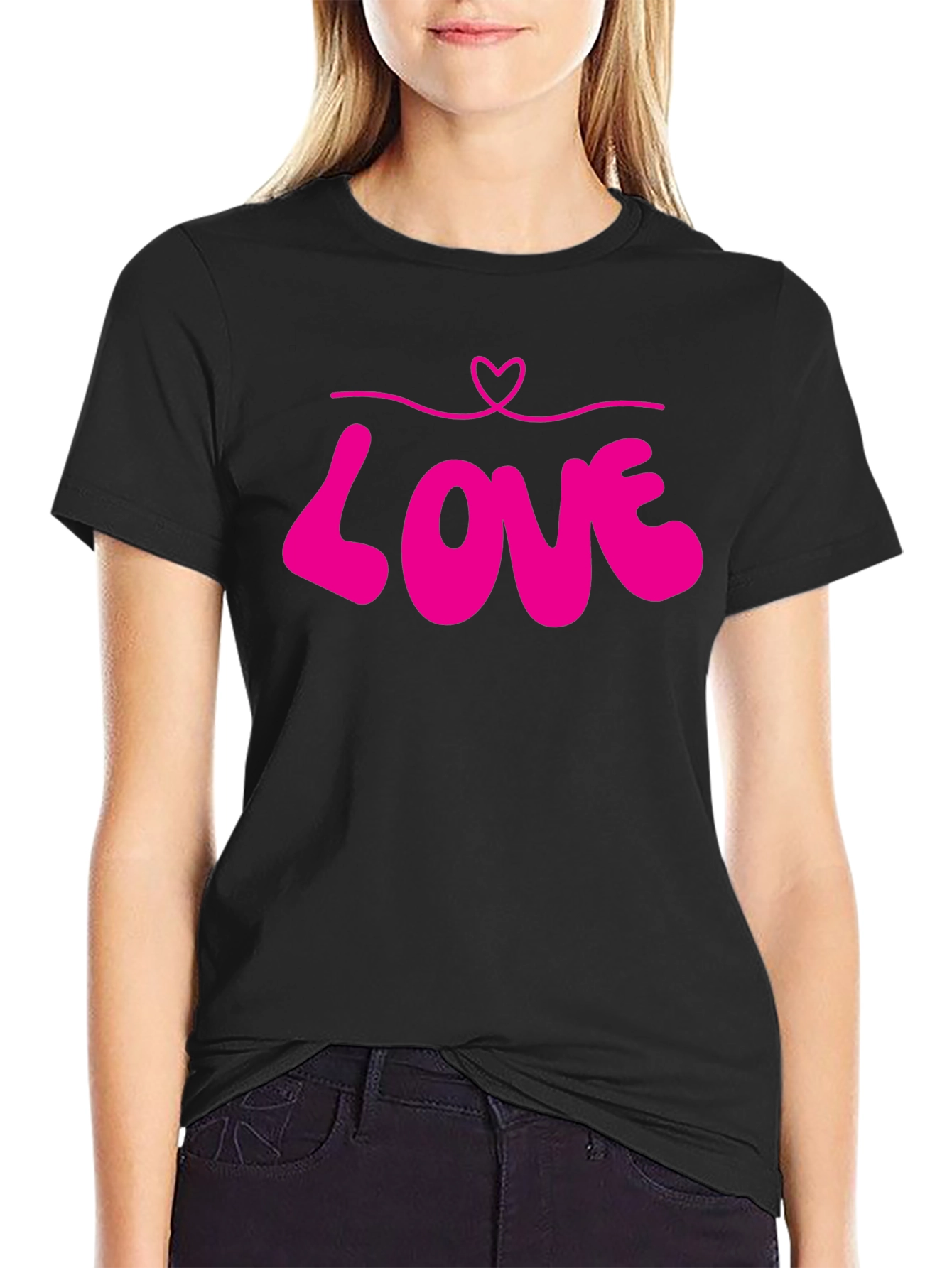 Love Heart Graphic Tee - Black Unisex T-Shirt