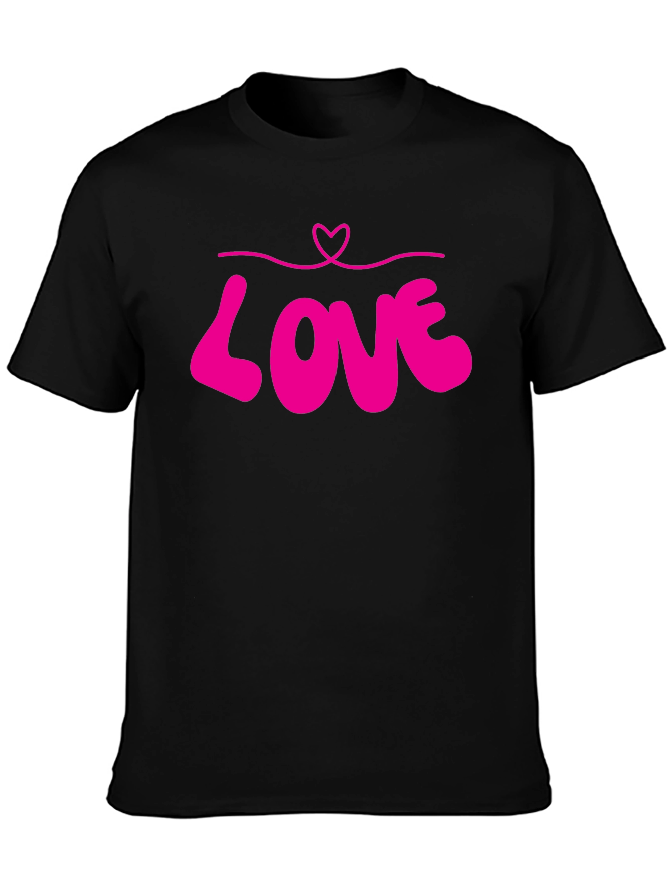 Love Heart Graphic Tee - Black Unisex T-Shirt