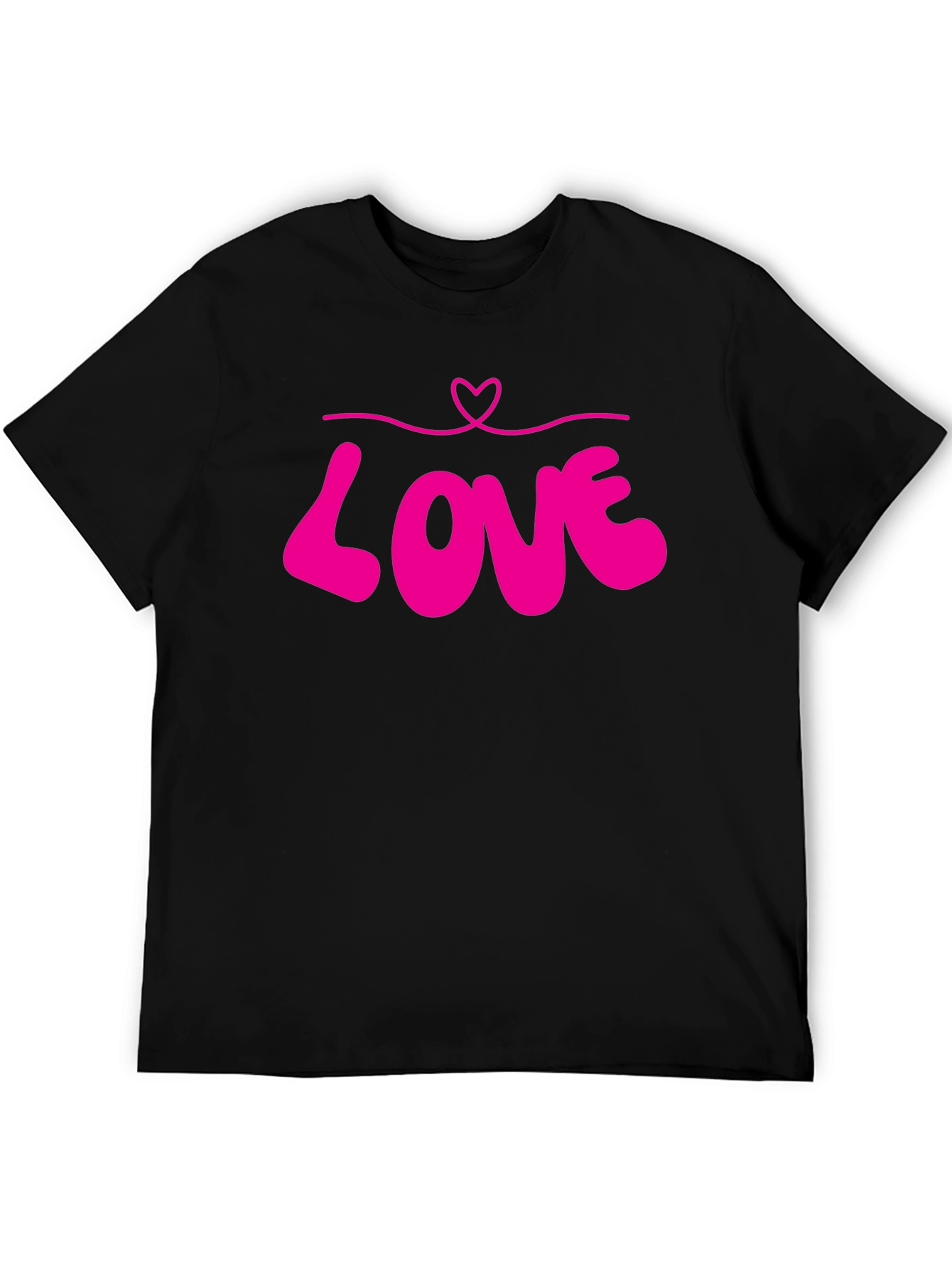 Love Heart Graphic Tee - Black Unisex T-Shirt