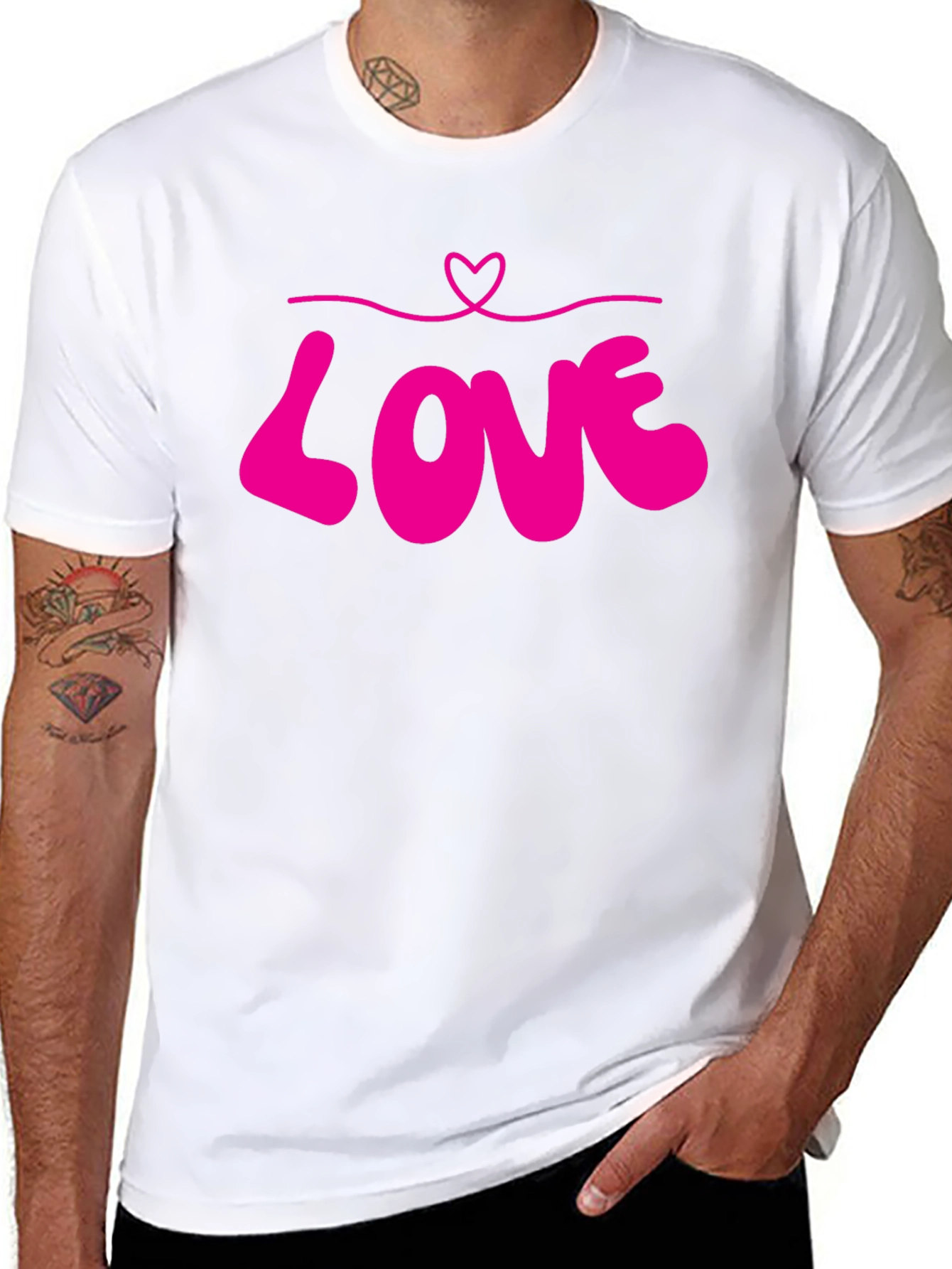 Love Heart Graphic Tee - Black Unisex T-Shirt