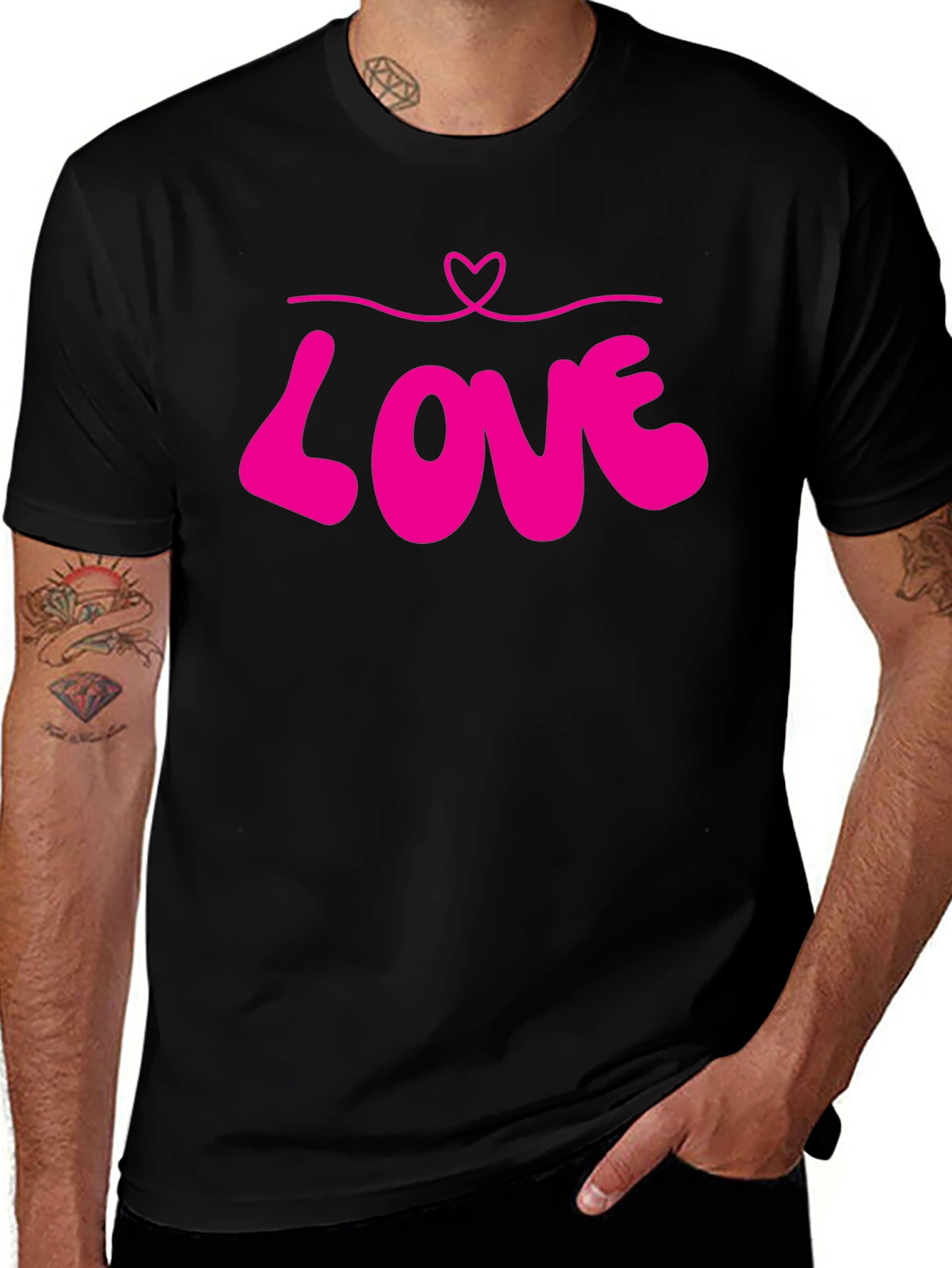 Love Heart Graphic Tee - Black Unisex T-Shirt