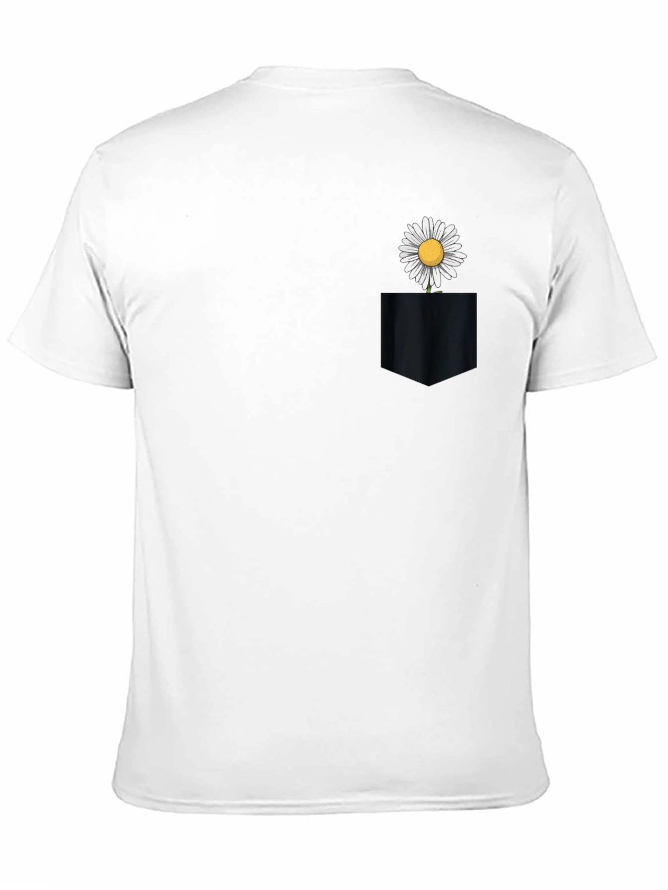 Daisy Pocket Tee - Black Cotton Casual