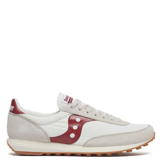 Saucony Trainer 80 in White/Maroon