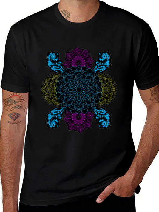 Intricate Mandala Graphic Black T-Shirt