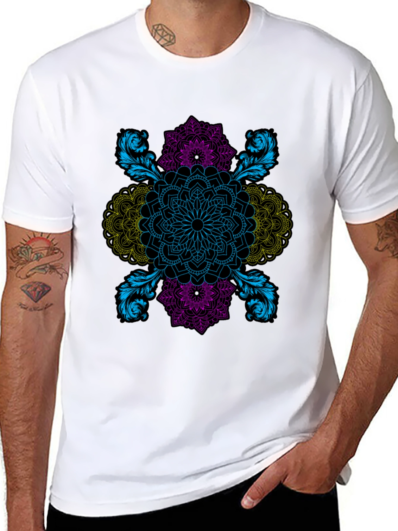 Intricate Mandala Graphic Black T-Shirt