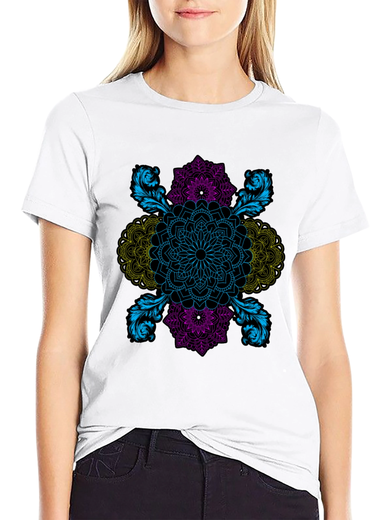 Intricate Mandala Graphic Black T-Shirt