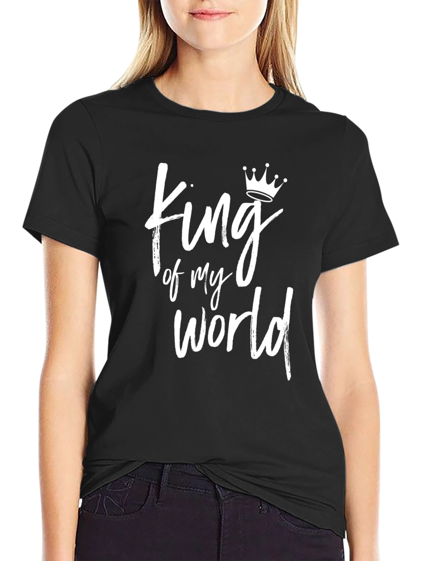 King of My World Graphic Tee - Black