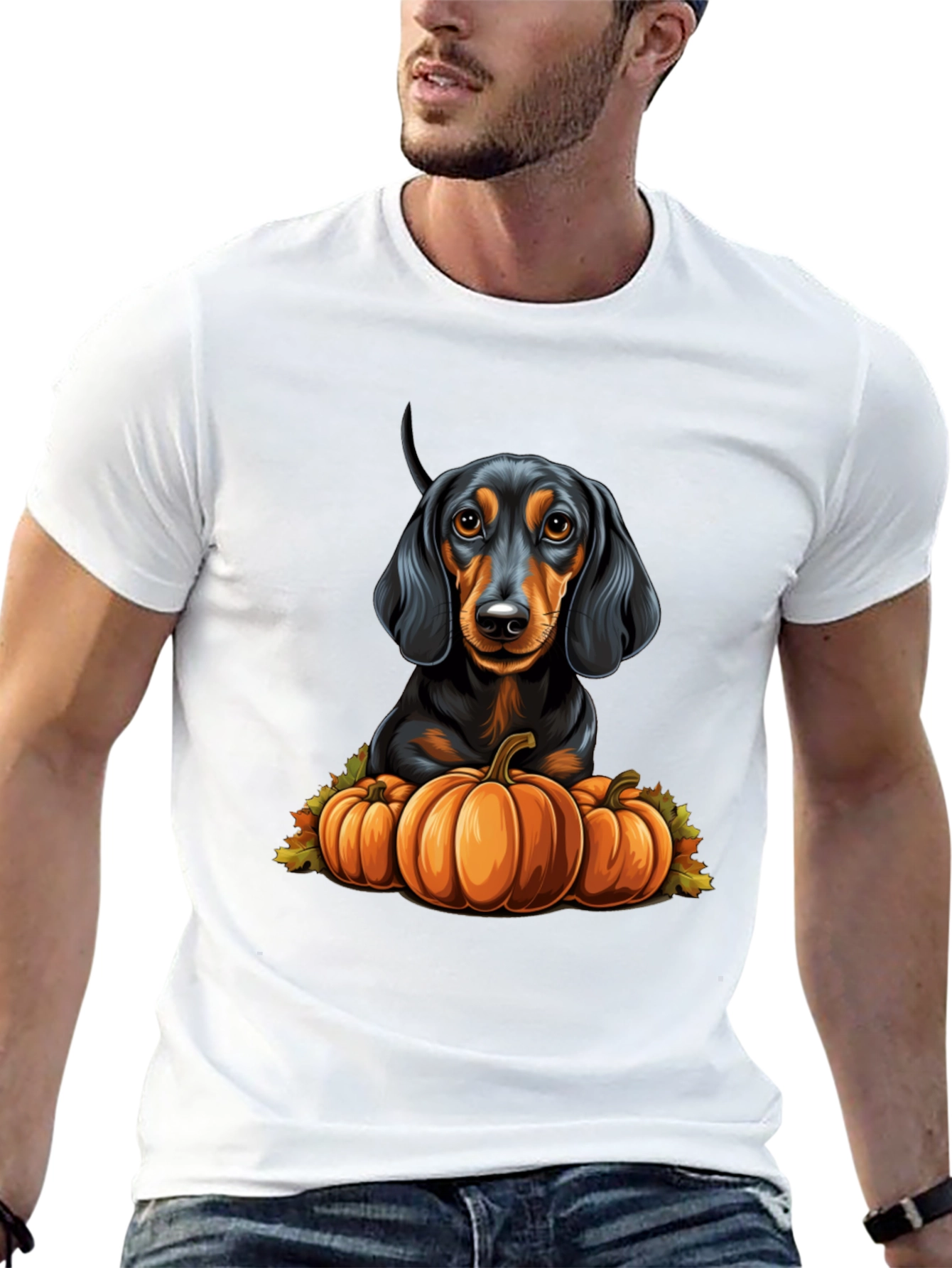 Dachshund Pumpkin T-Shirt - Autumn Dog Tee