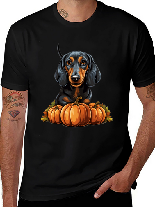 Dachshund Pumpkin T-Shirt - Autumn Dog Tee