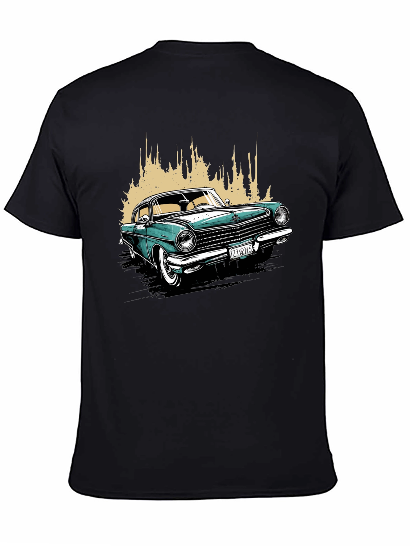 Classic Car Graphic T-Shirt - Black