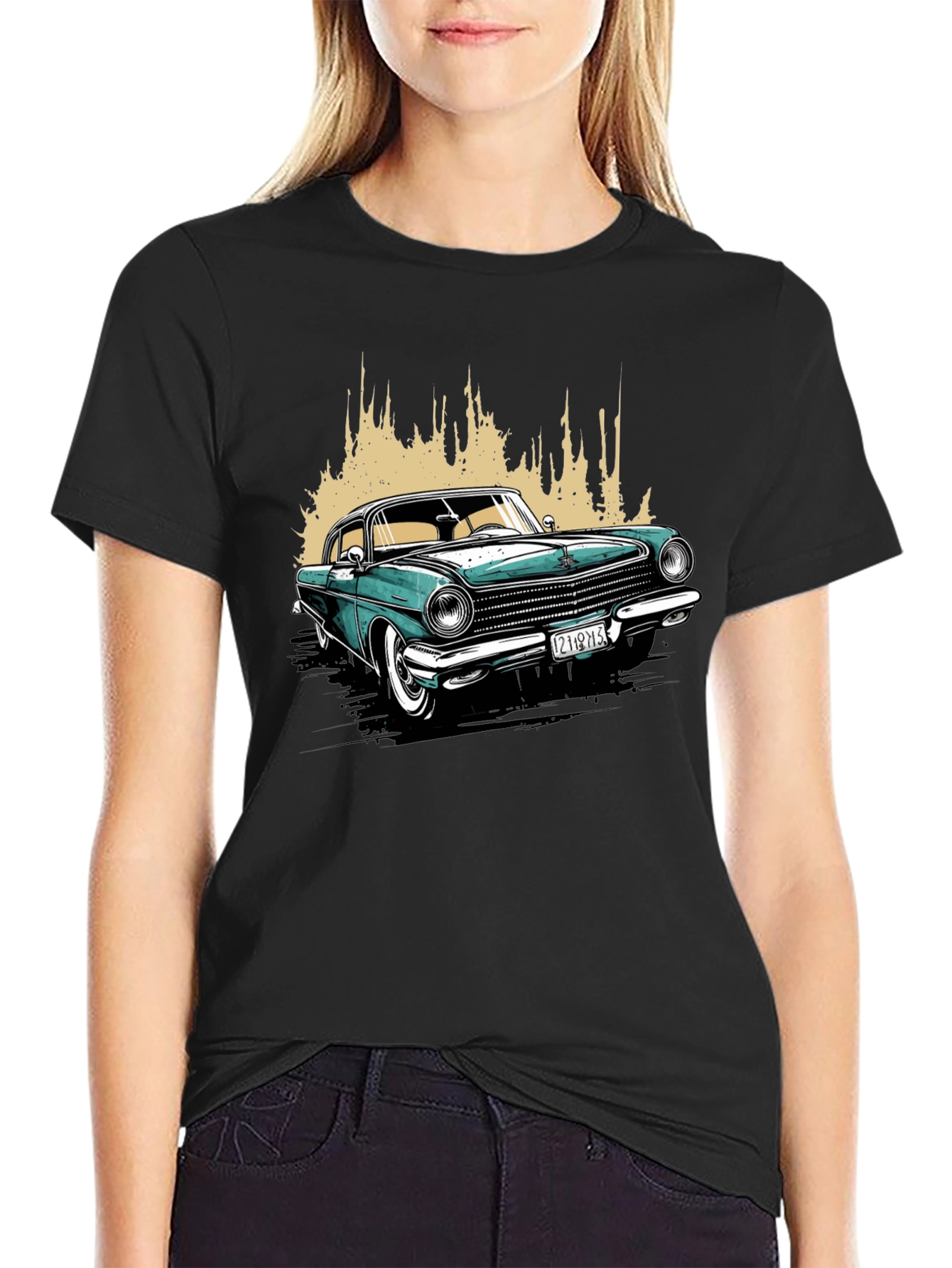 Classic Car Graphic T-Shirt - Black