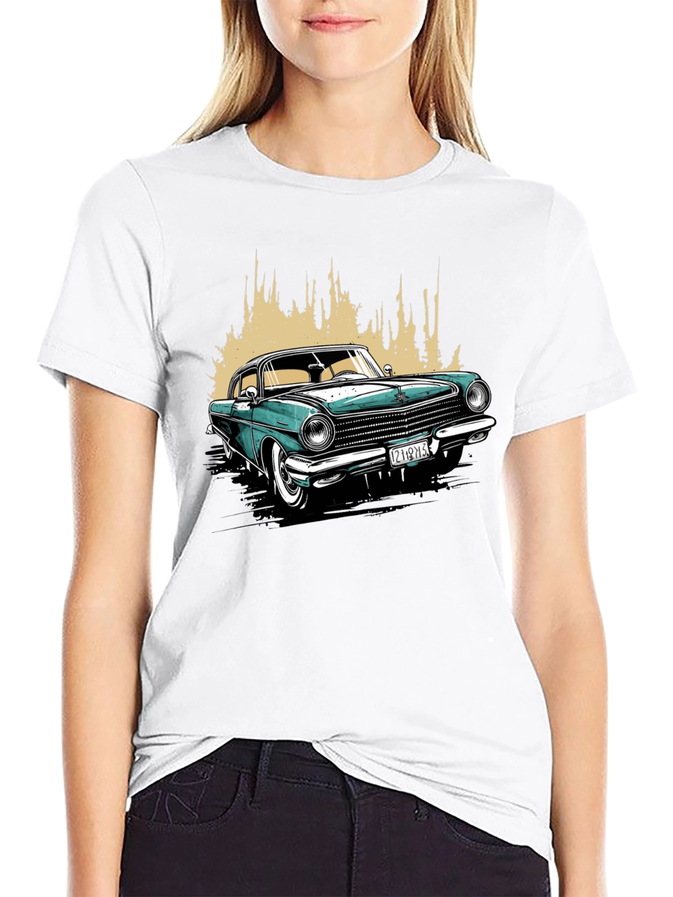 Classic Car Graphic T-Shirt - Black