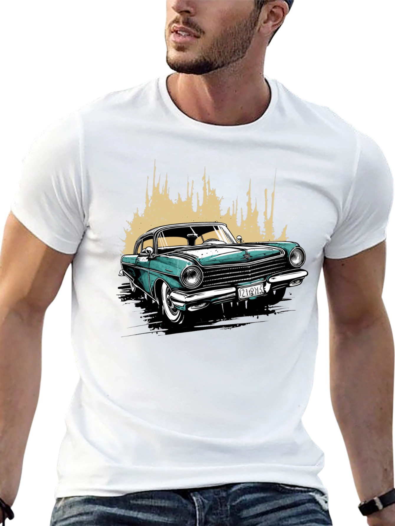 Classic Car Graphic T-Shirt - Black