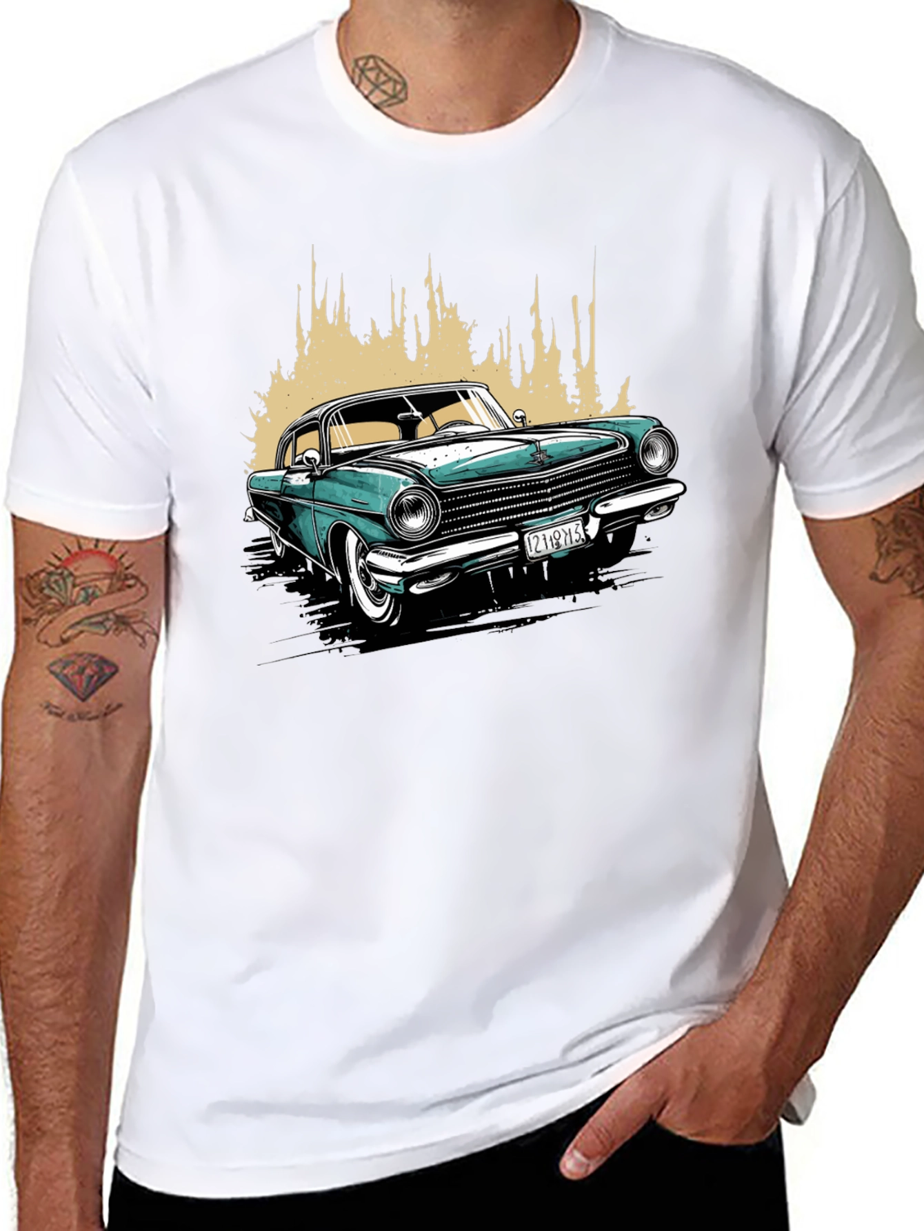 Classic Car Graphic T-Shirt - Black