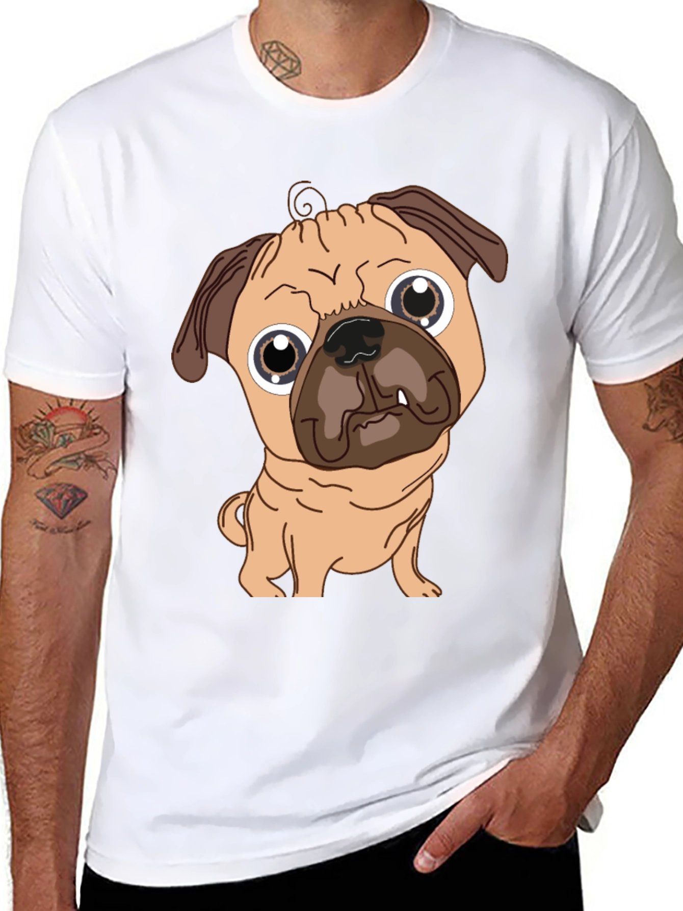 Pug Graphic Tee - Cute Dog T-Shirt