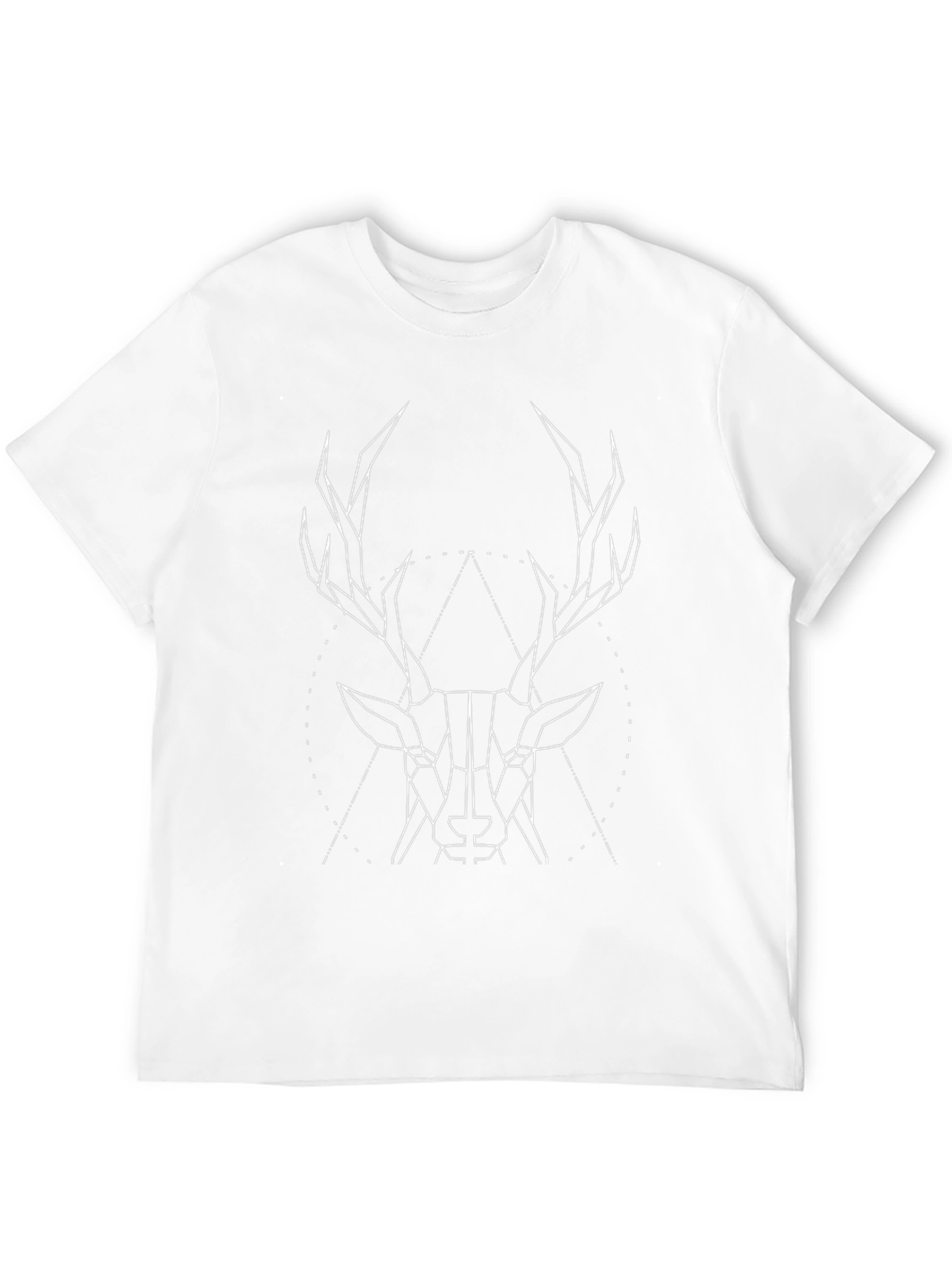 Geometric Deer Head T-Shirt - Modern Style