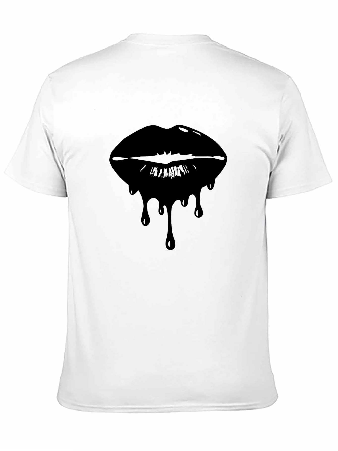 Dripping Lips Graphic Tee - Modern Black T-Shirt