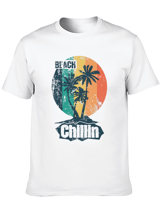 Beach Chillin Graphic Tee - Tropical Palm Tree Shirt