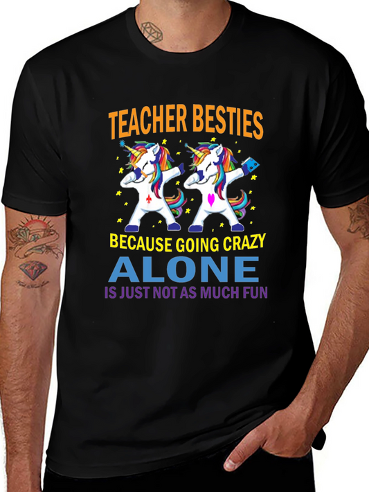 Teacher Besties Unicorn Dabbing T-Shirt