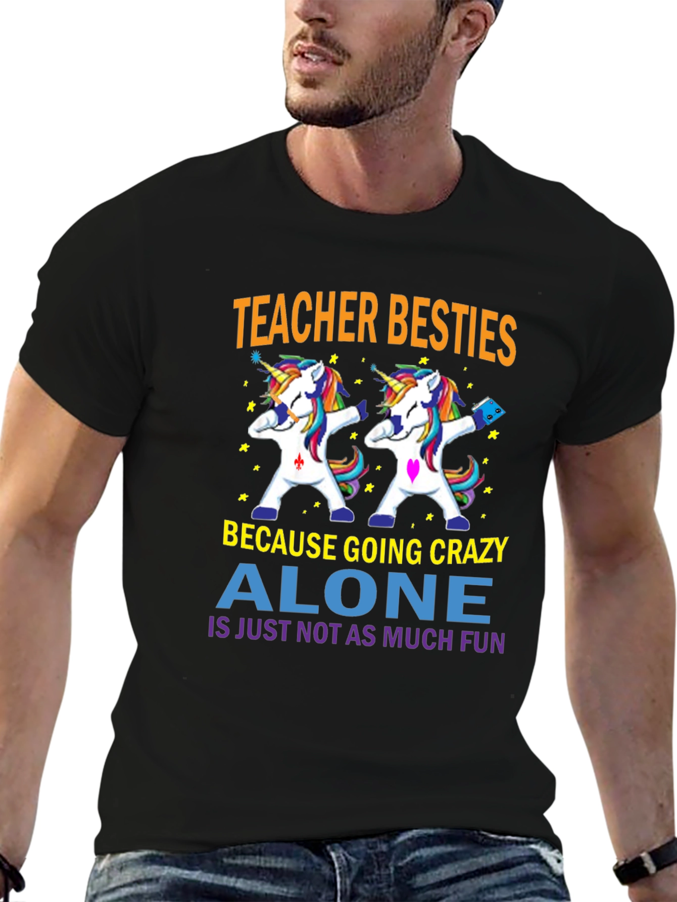 Teacher Besties Unicorn Dabbing T-Shirt