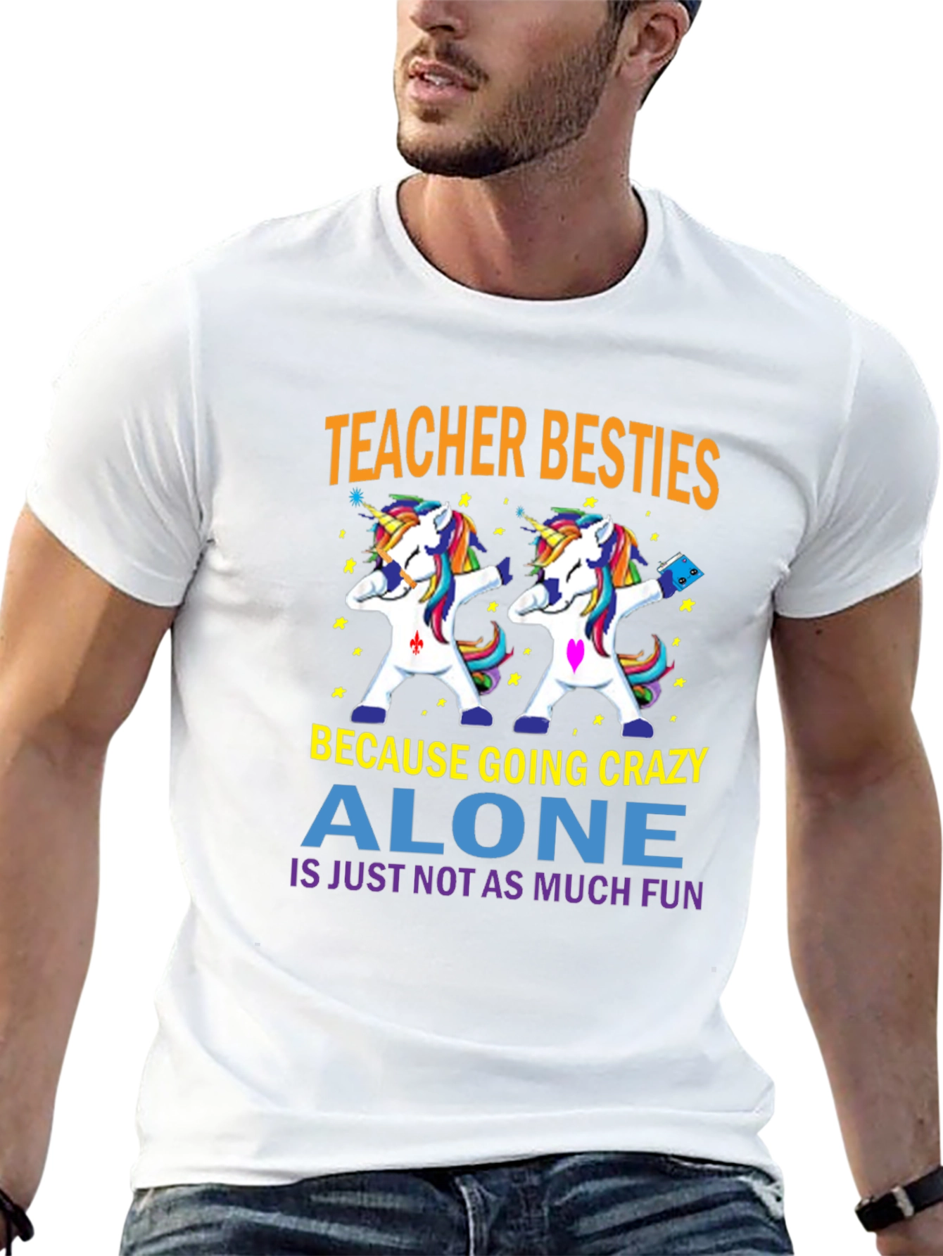 Teacher Besties Unicorn Dabbing T-Shirt