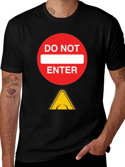 Do Not Enter Graphic Tee - Black Cotton T-Shirt