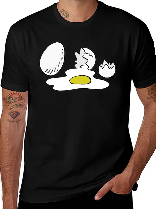 Egg-cellent Black T-Shirt - Funny Egg Cartoon Design
