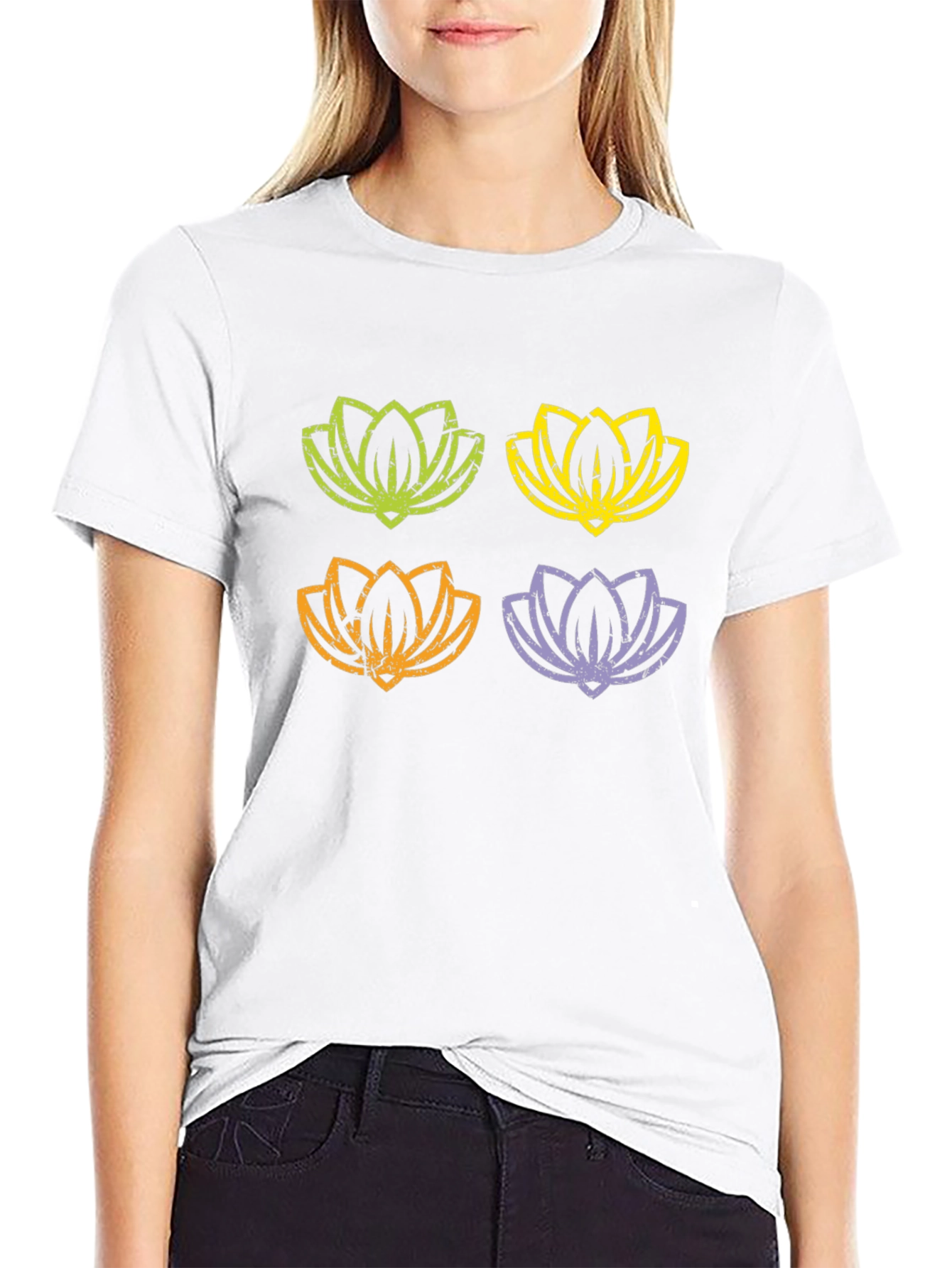 Lotus Flower T-Shirt - Black Graphic Tee