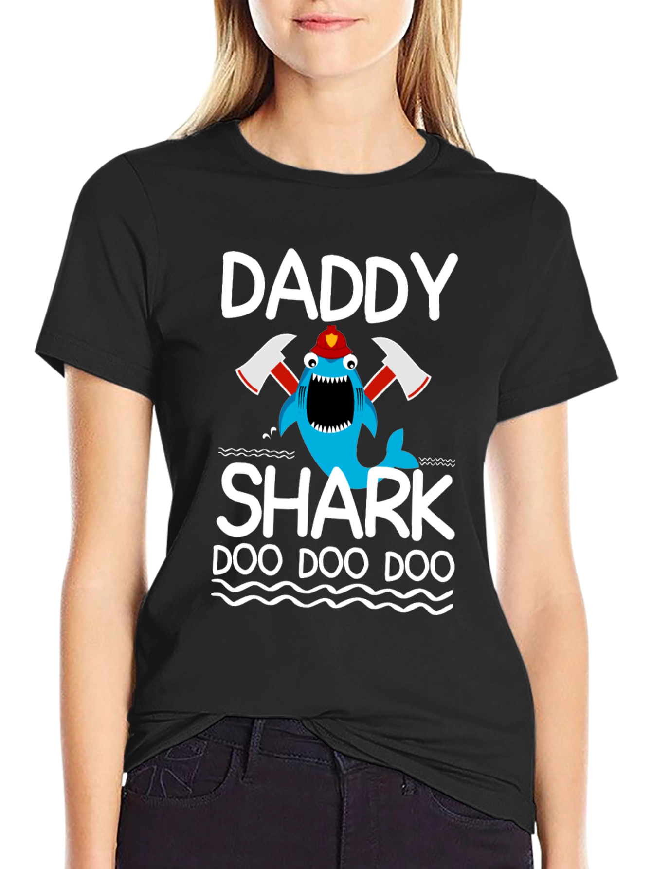 Daddy Shark Firefighter T-Shirt