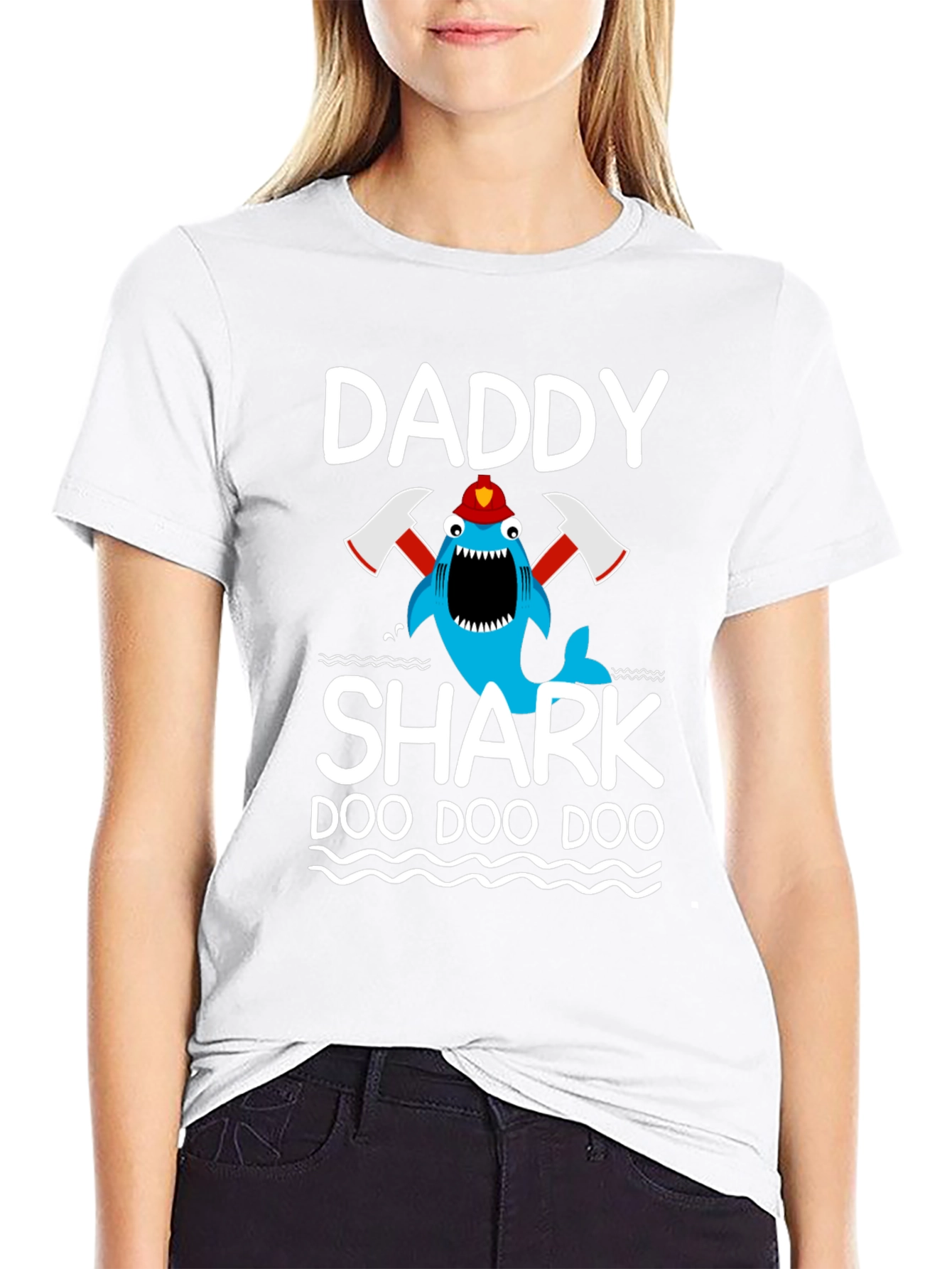 Daddy Shark Firefighter T-Shirt