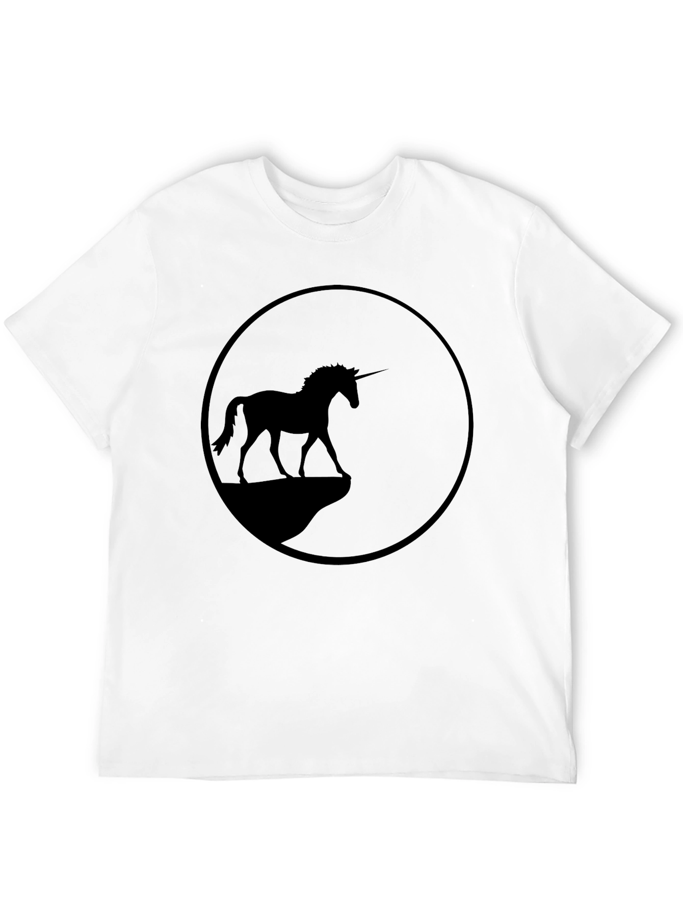 Unicorn Silhouette Graphic Tee - Black
