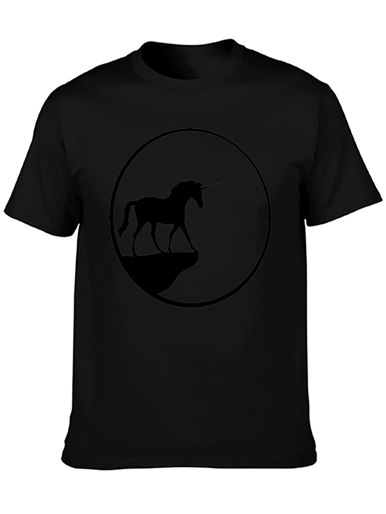 Unicorn Silhouette Graphic Tee - Black