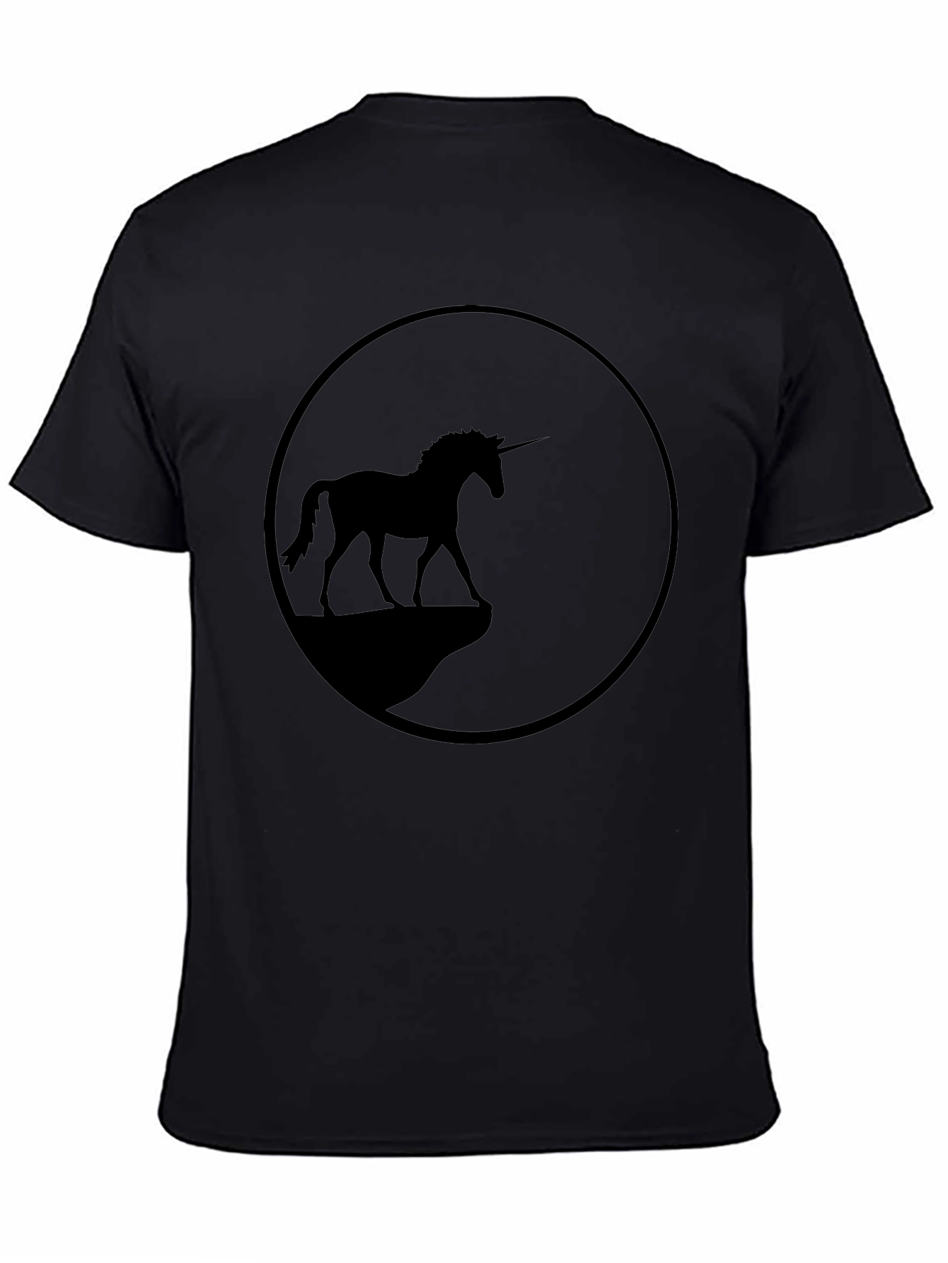 Unicorn Silhouette Graphic Tee - Black