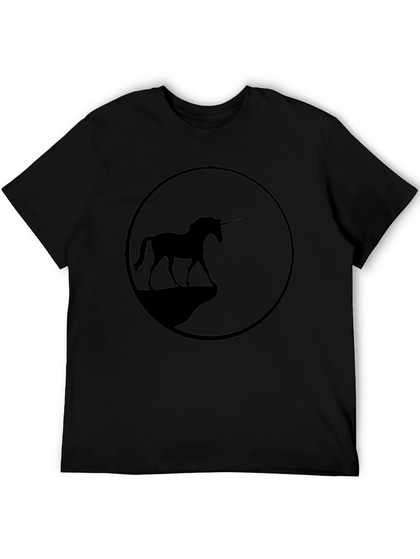 Unicorn Silhouette Graphic Tee - Black