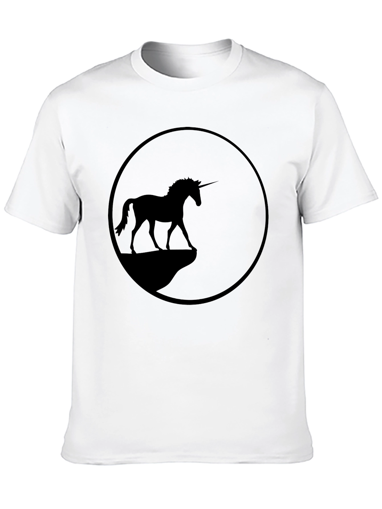 Unicorn Silhouette Graphic Tee - Black