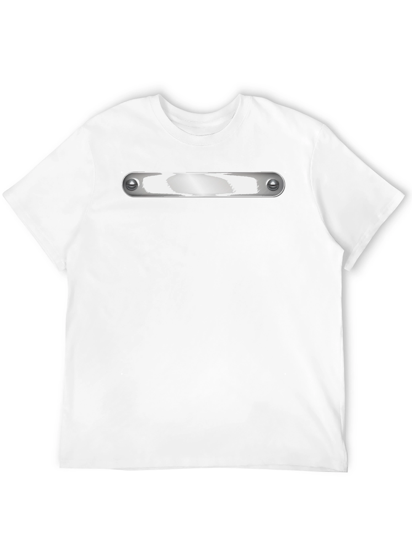 Black Graphic Tee - Metallic Plate Design