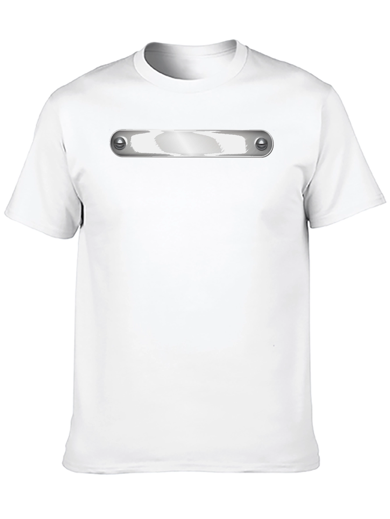 Black Graphic Tee - Metallic Plate Design