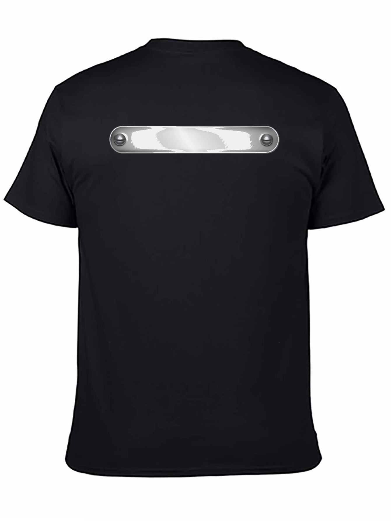 Black Graphic Tee - Metallic Plate Design