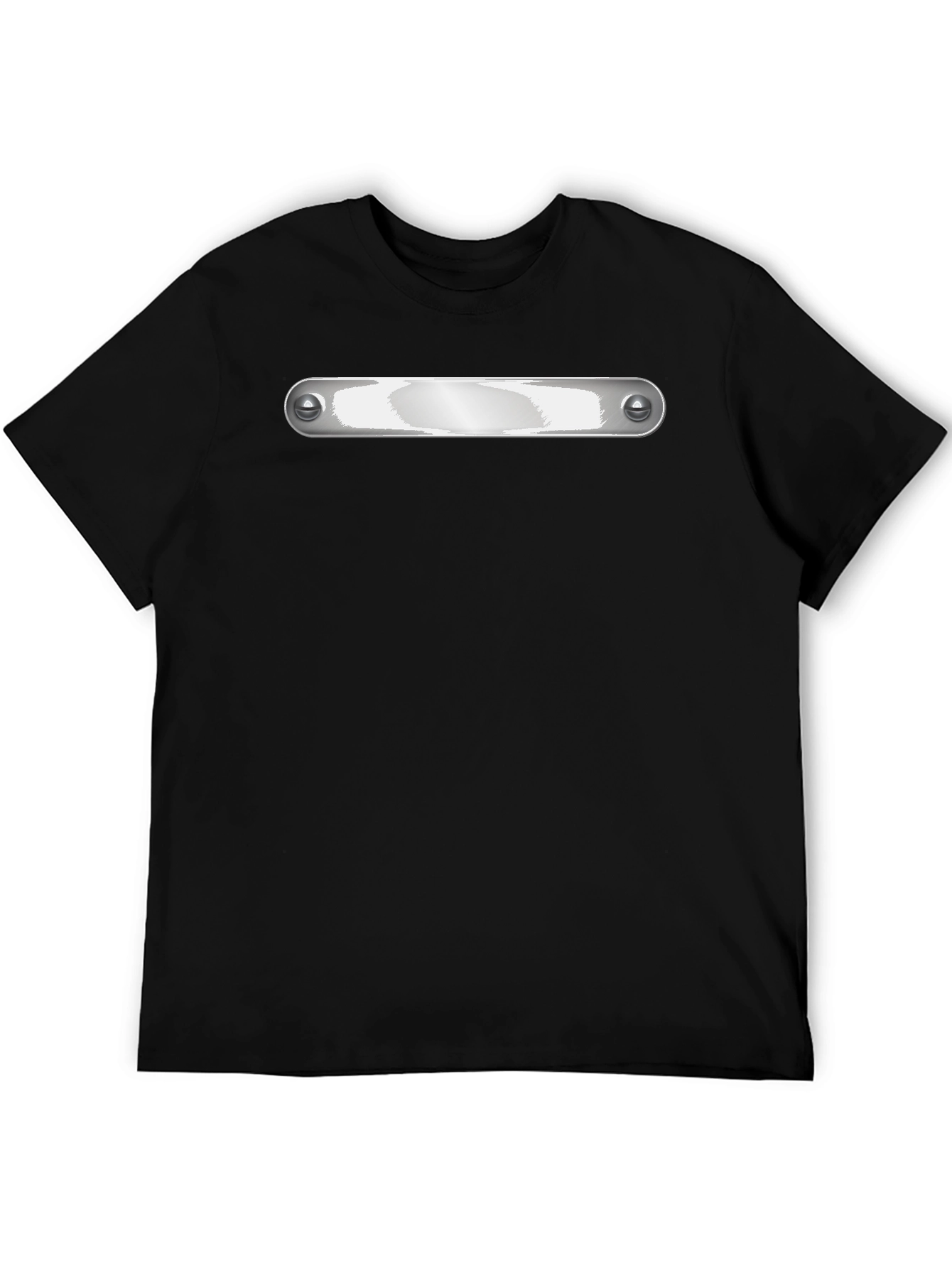 Black Graphic Tee - Metallic Plate Design