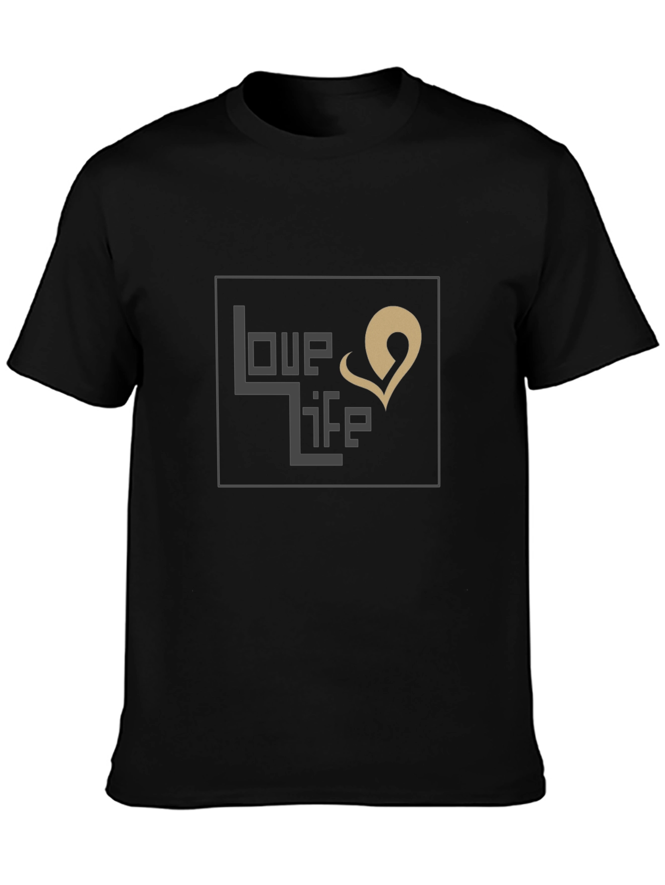 Love Life Graphic Print Black T-Shirt