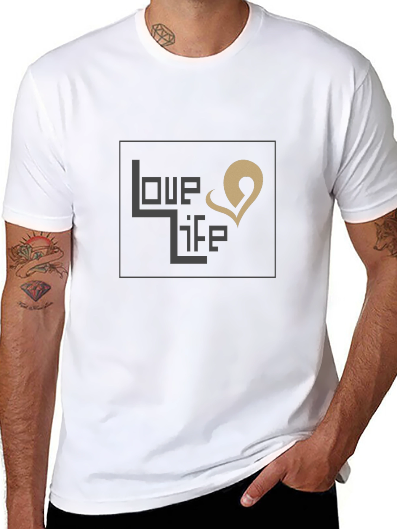 Love Life Graphic Print Black T-Shirt
