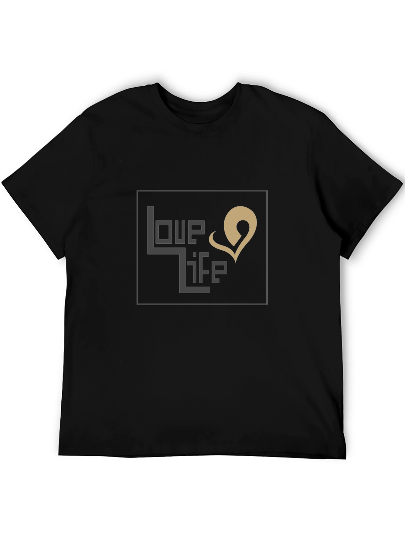 Love Life Graphic Print Black T-Shirt