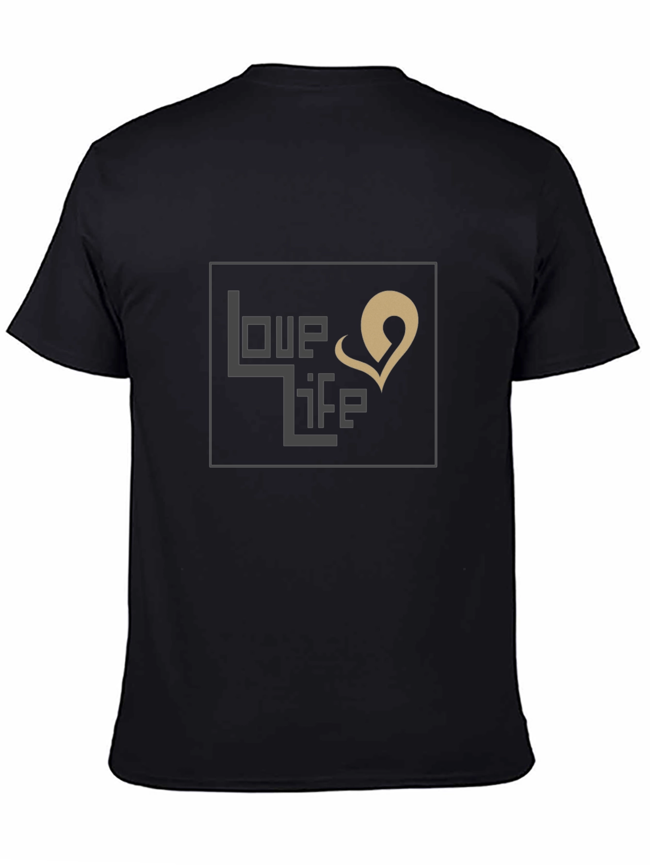 Love Life Graphic Print Black T-Shirt
