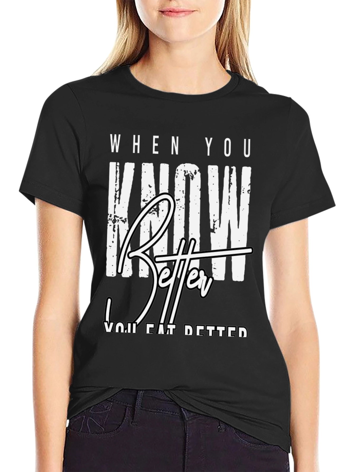 Know Better Do Better Black Graphic Tee