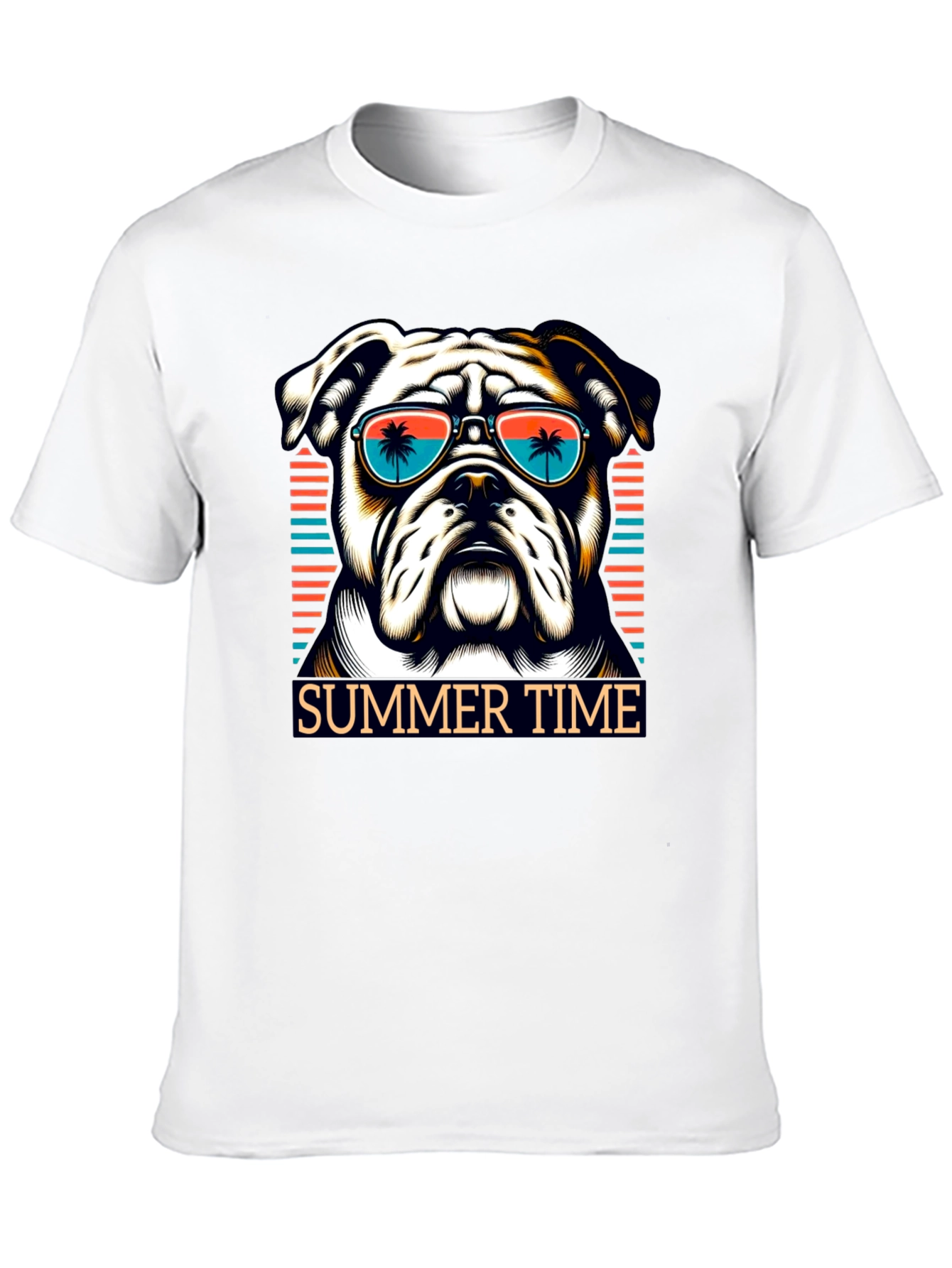 Summer Bulldog Graphic Tee - Beach Vibes