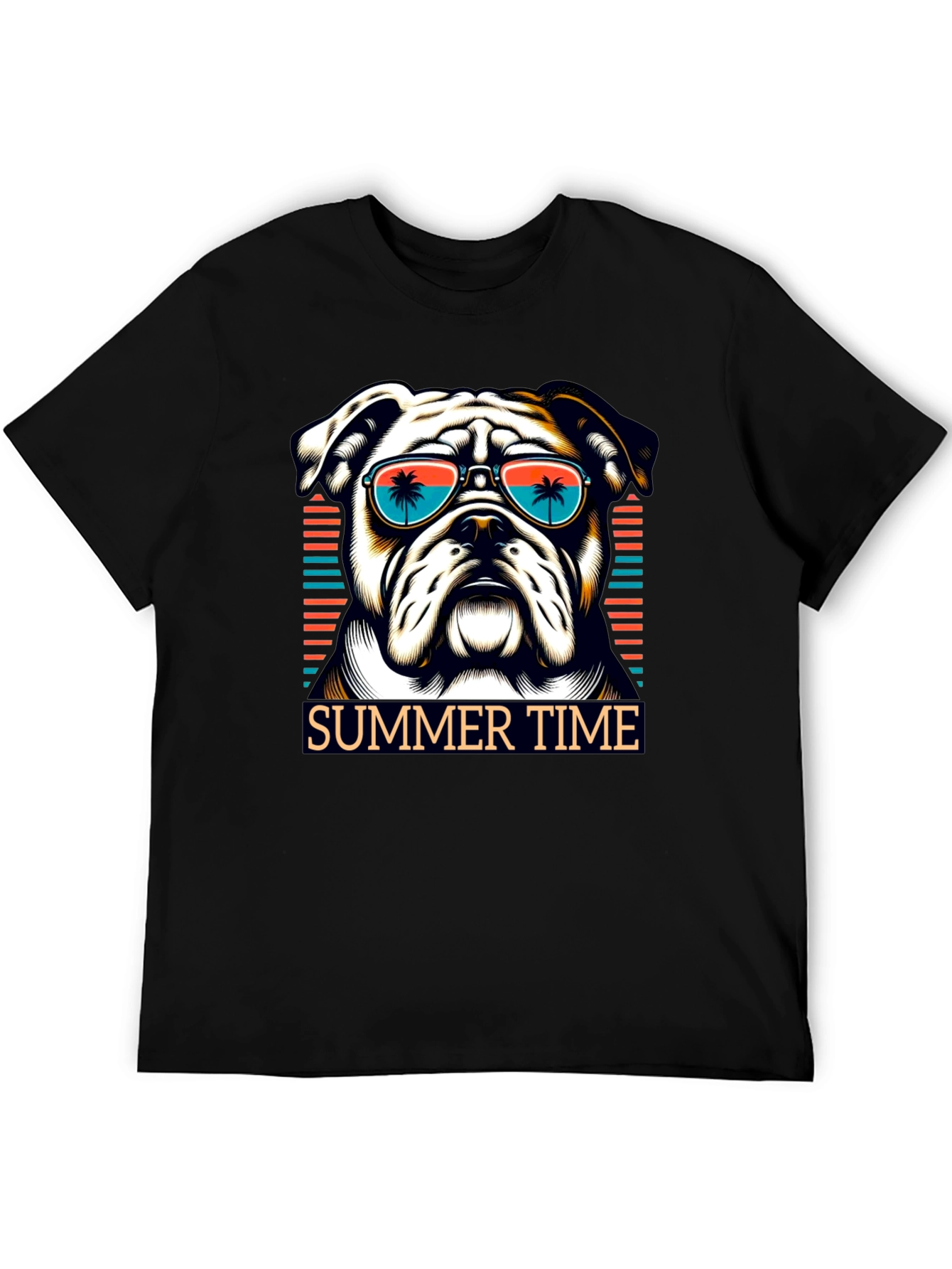 Summer Bulldog Graphic Tee - Beach Vibes