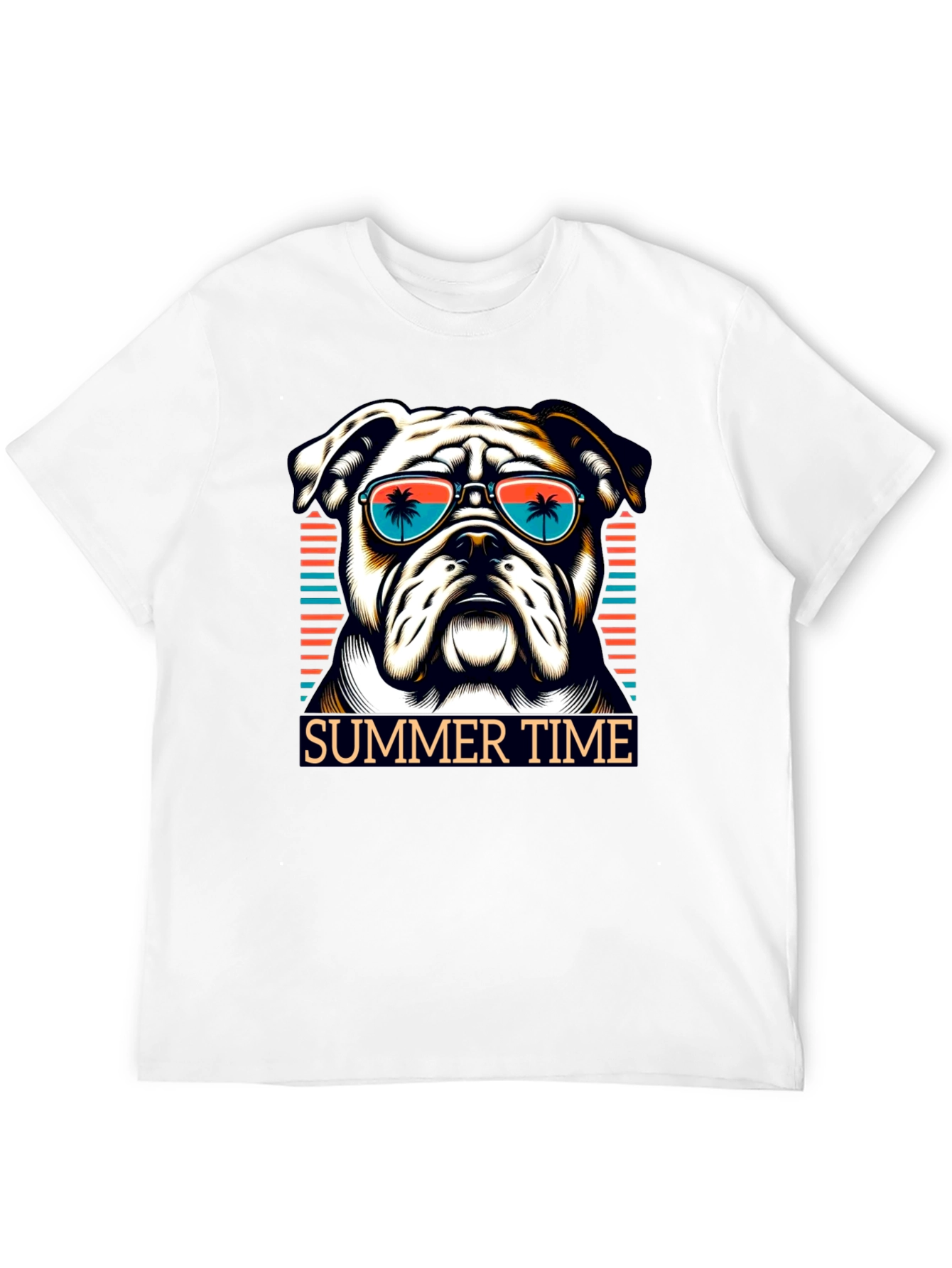 Summer Bulldog Graphic Tee - Beach Vibes