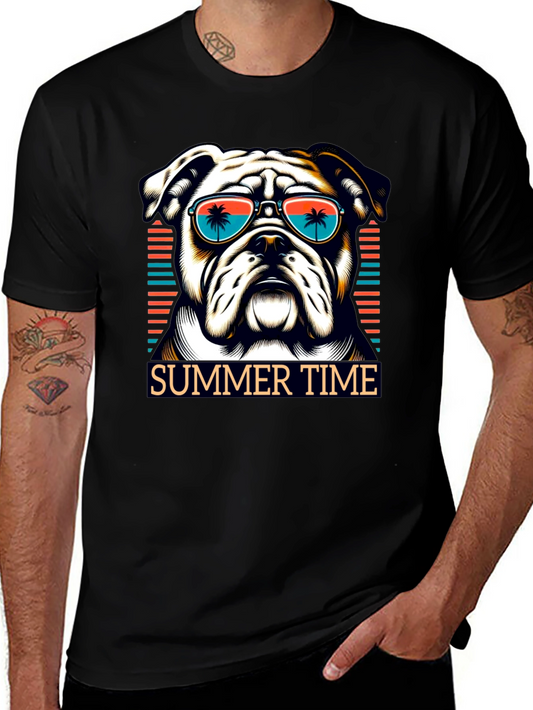 Summer Bulldog Graphic Tee - Beach Vibes
