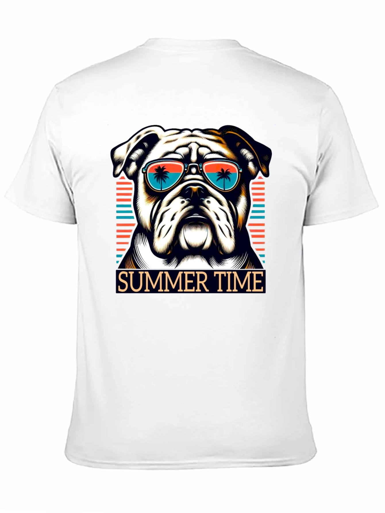 Summer Bulldog Graphic Tee - Beach Vibes