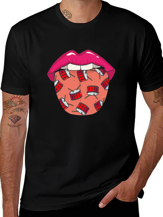 Drum Tongue Graphic T-Shirt - Black